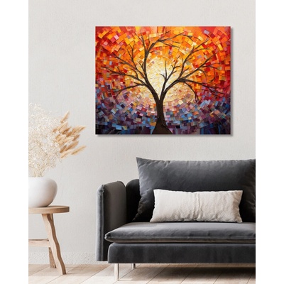 ZUTY Obrazy na stenu - Strom v mozaike Rámovanie: bez rámu a bez vypnutia plátna, Rozmer: 40x50 cm