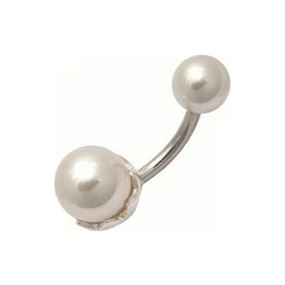 Šperky4U stříbrý piercing do pupíku perličky BP01112