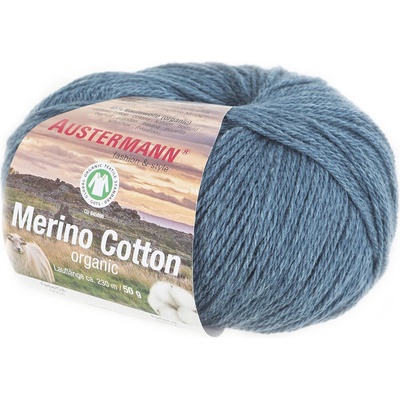 Austermann MERINO COTTON - 55% vlna merino, 45% bavlna - Ručně pletací příze Barva: 04 BLAU