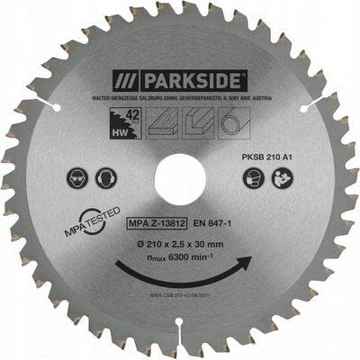 PARKSIDE Pilový kotouč Ø210mm 42 zubů otvor 30