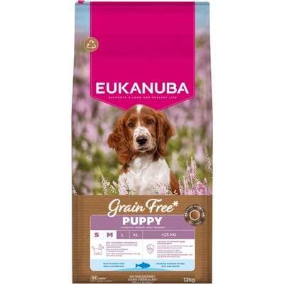 Eukanuba Grain Free Puppy Small & Medium rich in Ocean Fish 12 kg