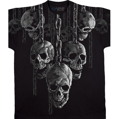 Liquid Blue pánske tričko Hanging Out Skulls čierne