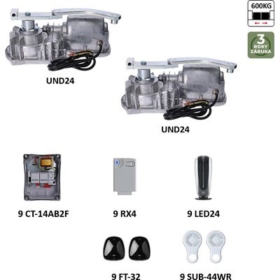 900KUND3024ER UNDERKIT podzemný pohon brány 3,5 m/kridlo