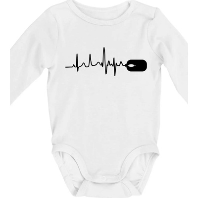 EKG myš Body dojčenské s dlhým rukávom biele