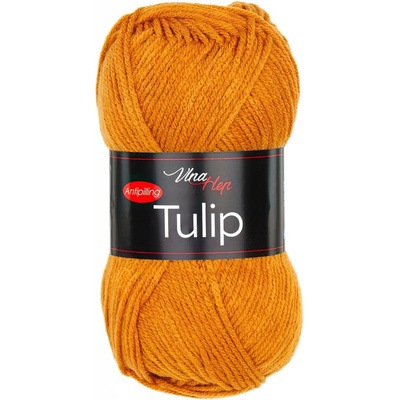 Pletací / háčkovací příze Vlna-Hep TULIP 41050 hořčicová, jednobarevná, antipillingová, 100g/170m