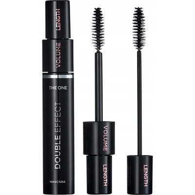 Oriflame The One Double Effect řasenka pro prodloužení natočení a objem s kartáčkem 2 v 1 Black 8 ml