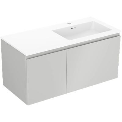 Mexen Orio баня шкаф 100 см с мивка Otis дясна, 1S, 1D, сив мат/бял мат - 91A13-10047-3-BBFF62-W18P01 (91A13-10047-3-BBFF62-W18P01)