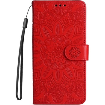 Púzdro Embossing Pattern Slnečnica Huawei Nova Y61 červené
