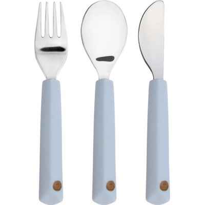 Lässig Cutlery with Silicone Handle Smile sky blue 3 ks