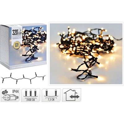 HOMESTYLING Vánoční světelný řetěz teplá bílá 320 LED 24 m KO-AX8401550
