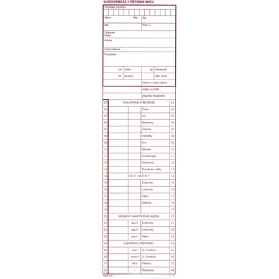 Igaz 210 Biochemické vyšetrenie moču 100 list