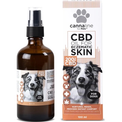 Cannaline CBD olej na ekzematickú pokožku pre psov CBD 200 mg 100 ml