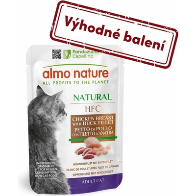 Almo Nature HFC Natural kuřecí prsa a kachní filet 24 x 55 g