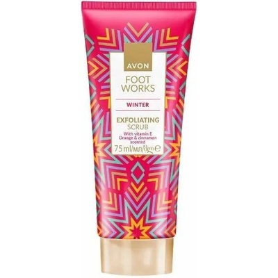 Avon Foot Works Peeling na nohy s vůní pomeranče a skořice 75 ml