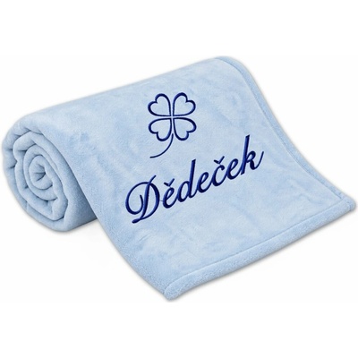 Povlečení Plus Deka pro dědečka se čtyřlístkem světle modrá 150x200