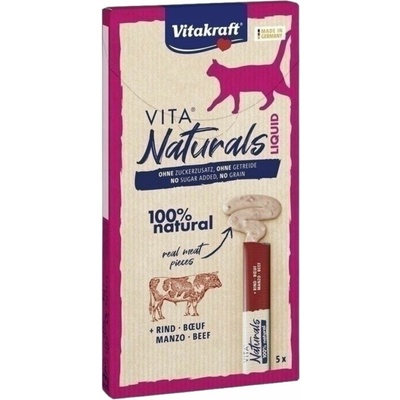 Vitakraft Naturals Liquid Snack s hovězím masem 5x15 g