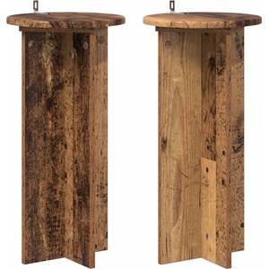 vidaXL Стойка за растения 2 бр. Старо дърво 29, 5 x 29, 5 x 60 см (899724)
