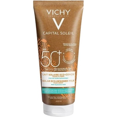 Vichy Capital Soleil Слънцезащитно еко мляко за лице и тяло, SPF50+, 200 ml