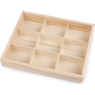 Dřevěný box / organizér s posuvným víkem, malé, přírodní sv.