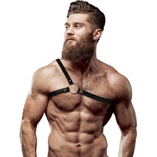 Fetish Submissive Attitude Eco Leather Crossed Shoulder Strap Harness Men