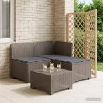 vidaXL Пейка за градина с Cushions във вид на ратан 3-местен ПП (8011903)