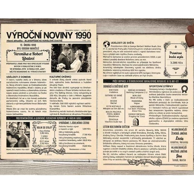 Dárek ke korálové svatbě: Noviny k výročí svatby 1990
