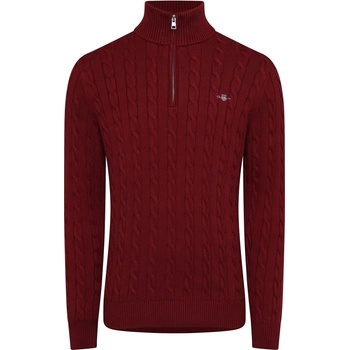 Gant Cotton Cable Half Zip Fleece - Red