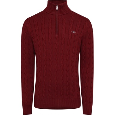 Gant Cotton Cable Half Zip Fleece - Red