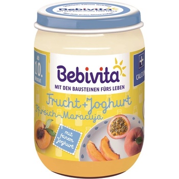 Image 1 of Bebivita Дует Йогурт с плодове - праскова и маракуя 190 гр. - 10 месеца