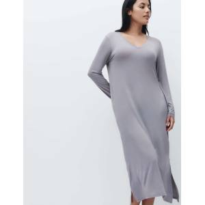 Marks & Spencer Нощна риза с дантелено украшение и дълъг ръкав Marks & Spencer синя Marks & Spencer | Sin | ЖЕНИ | S