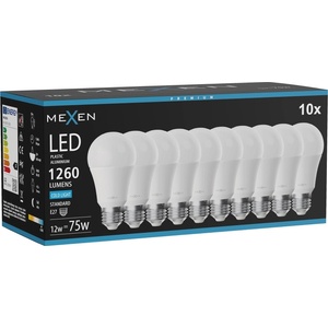 Mexen Nova 10x LED крушка E27, A60, 12W, Студена - 6500K, 1260 lm - L100-E27-1265-01x10 (L100-E27-1265-01x10)