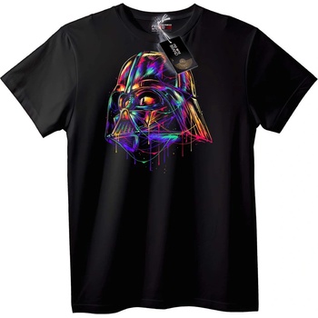 NOONEBRAND Тениска Darth Vader неоново изкуство - M, Black