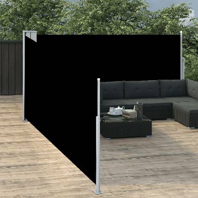 vidaXL Zatahovací boční markýza krémová 200 x 600 cm