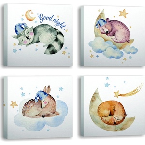 Wallity Картини в комплект от 4 бр. 30x30 cm Good Night - Wallity (489GWN1373)