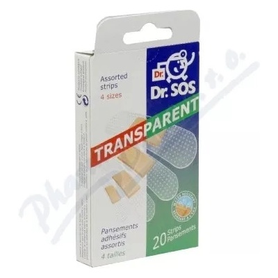 Dr.SOS Transparentné vodeodolné elastické náplasti 20 ks