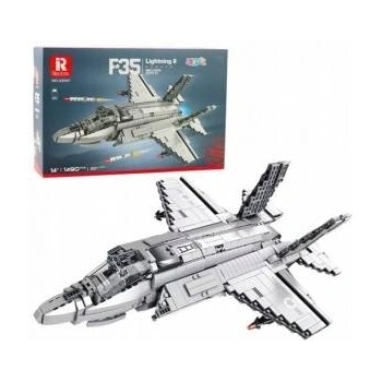 LEAN Toys Construction Blocks Fighter Plane F-35 Lightning II Gray 1490 pcs