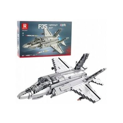 LEAN Toys Construction Blocks Fighter Plane F-35 Lightning II Gray 1490 pcs