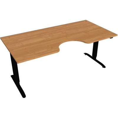 Hobis Office Pro psací stůl Motion MS ERGO 2 Šířka: 180 cm, Barva desky: olše, Barva kovu: černá RAL 9005 Šířka 120-180 cm / 27 barevných variant