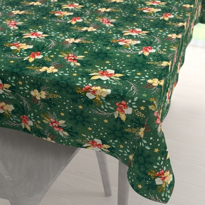 Biante bavlna obdĺžnikový obrus Sandra SA-713 Vianočné cezmíny na zelenom 140x220 cm