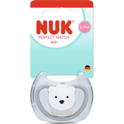 Nuk Perfect Match биберон залъгалка, силикон 6-18 мес. 1бр. , AIR, Полярна мечка (10176341)