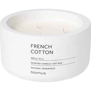 Blomus (Германия) Ароматна свещ BLOMUS FRAGA аромат French Cotton - Ø13 х 6.5 см - цвят бял (BLOMUS 65954)
