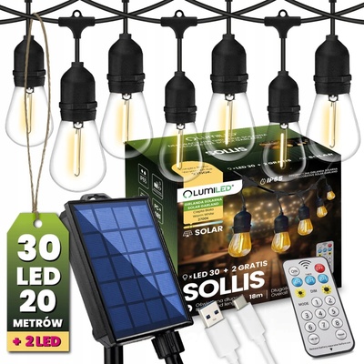 Svetelná girlanda Lumiled 2000 cm sieťová priehľadná