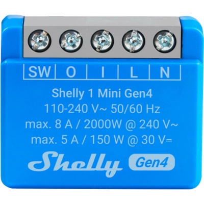 Shelly 1 Mini Gen4 2ks balenie spínací modul 1x 8A (WiFi, Bluetooth, Zigbee, Matter) SHELLY-1-Mini-Gen4-2-PACK-2055