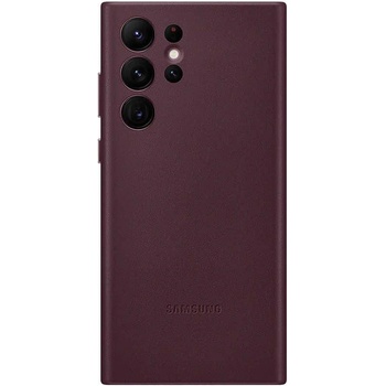 Samsung Leather Cover EF-VS908LEEGWW - оригинален кожен кейс (естествена кожа) за Samsung Galaxy S22 Ultra (червен)