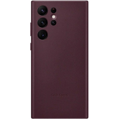 Samsung Leather Cover EF-VS908LEEGWW - оригинален кожен кейс (естествена кожа) за Samsung Galaxy S22 Ultra (червен)