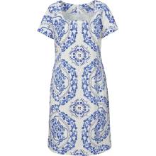 Women's summer dress with short sleeves made of cotton fabric