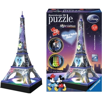 Ravensburger 3D puzzle svítící Eiffelova věž s Disney Noční edice 216 ks