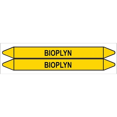 Značení potrubí, bioplyn,2 ks, 450 × 52 mm PZ 007374