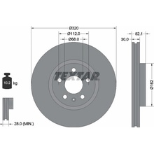 Brzdový kotúč TEXTAR 92229305