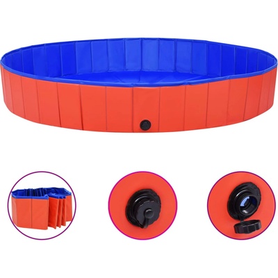 zahrada-XL Skládací bazén pro psy PVC červený 200 x 30 cm